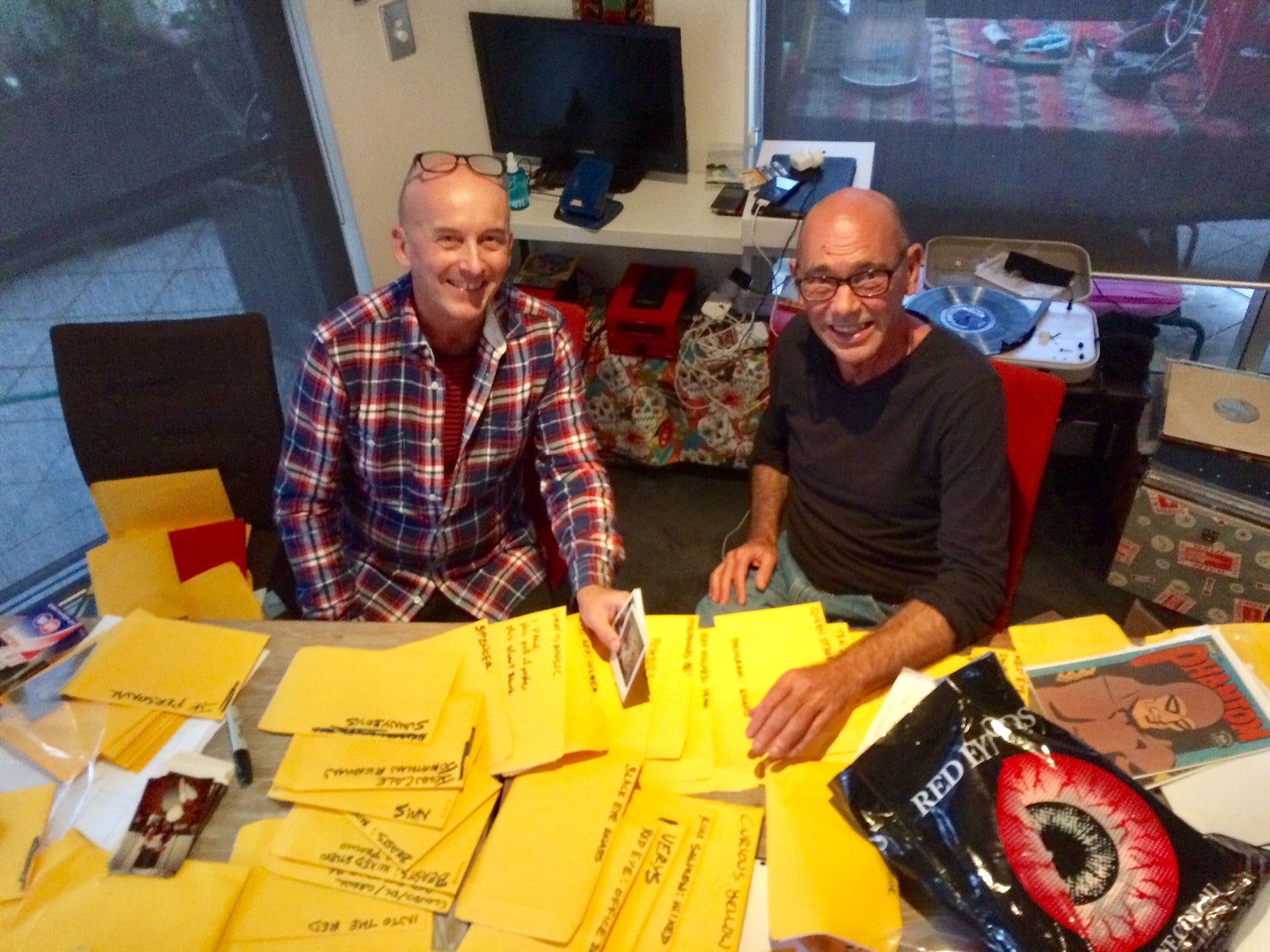 John Foy and Jim Paton preparing the SCP! book (pic: Ken West)